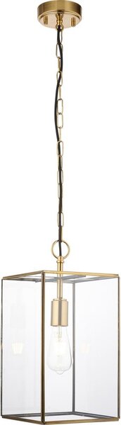 Endon 119141 - Lampadario a catena HAMMOND 1xE27/10W/230V 21,5x21,5 cm ottone