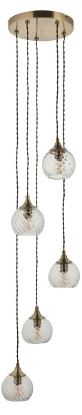 Endon 119435 - Lampadario sospeso su cavo ALLEGRA 5xE14/7W/230V ottone
