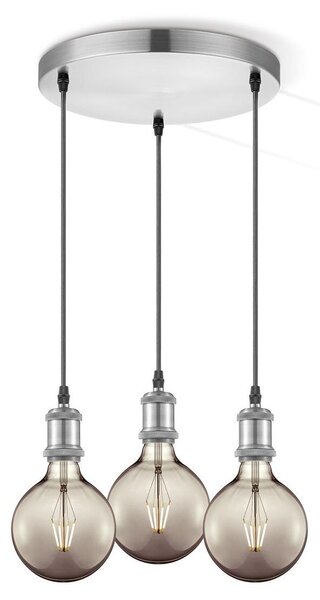 Home Sweet Home F258610-09 - Lampadari rotondi vintage - 3 x E27 portalampade max.60W - Acciaio spazzolato