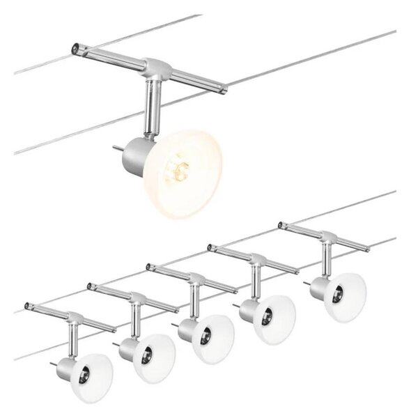 Paulmann 94136 - Set 5xGU5,3/10W Sistema completo a cavo SHEELA 230V cromato