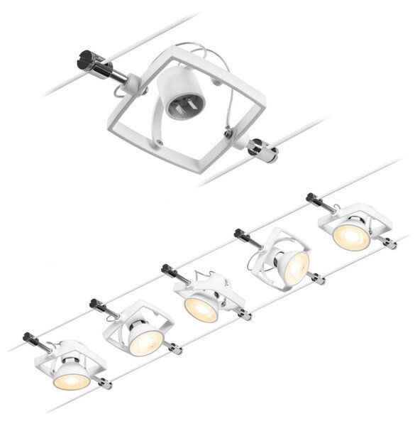 Paulmann 94432 - Set 5xGU5,3/10W Sistema completo a cavo MAC 230V bianco