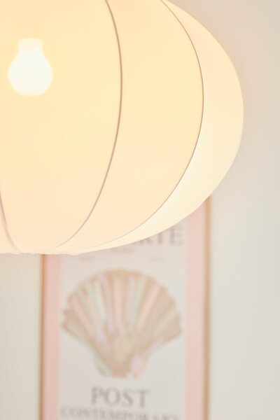 Lampadario a sospensione tessile NORDLUX Aeron, Variante: Ø 400 x 300 mm, E27, bianco, beige