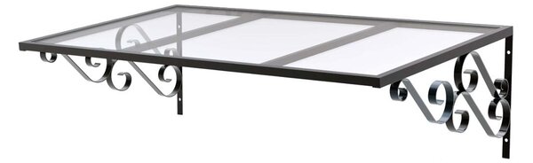 Pensilina stile di charme AMBAN in alluminio - 150x80 cm