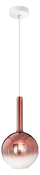 Sospensione vetro rame specchiato perenz lollipop 8554 rm 6247 bm e27 led - Perenz