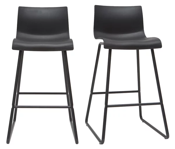 Set di 2 sgabelli da bar metallo e PP nero 65 cm ONA