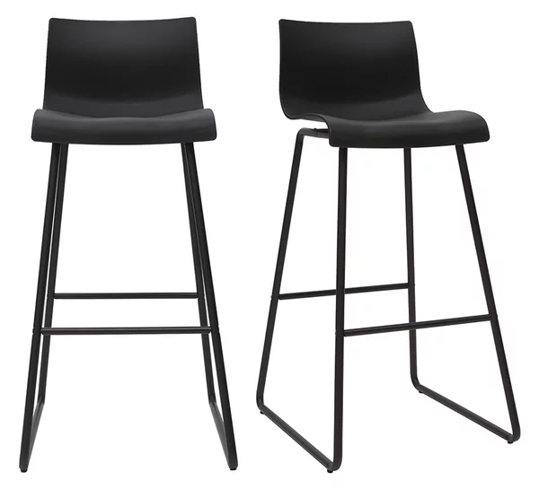 Sgabelli da bar design nero 76 cm (set di 2) ONA