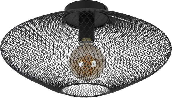 MESH lampada da soffitto industriale nera 1xE27 40W Lucide