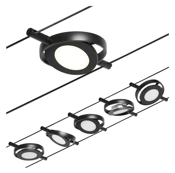 Paulmann 94418 - Set 5xLED/4,5W Sistema completo a cavo ROUNDMAC 230V nero