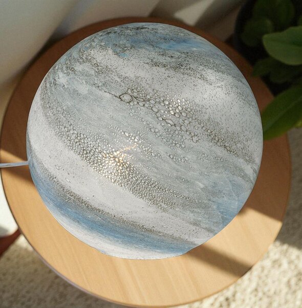 Lampada a sfera Formano LUXOR design vetro marmo 29 x 29cm lampada da tavolo in vetro bianco