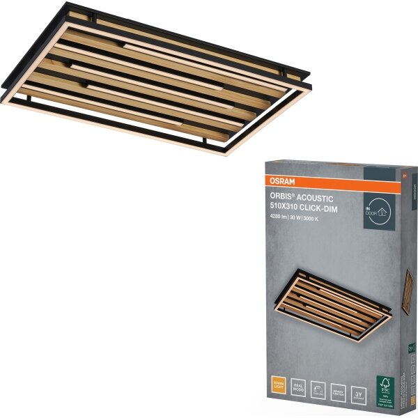 Osram - Plafoniera LED dimmerabile ORBIS ACOUSTIC LED/30W/230V 51x31 cm pino