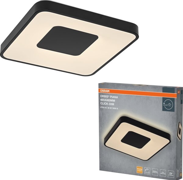 Osram - Plafoniera LED dimmerabile ORBIS PIANA LED/36W/230V 48,5x48,5 cm nera