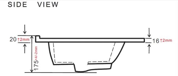 Lavabo da incasso NEVA, 80 cm, Vetroceramica, bianco lucido, 80 x 46 x 17 cm