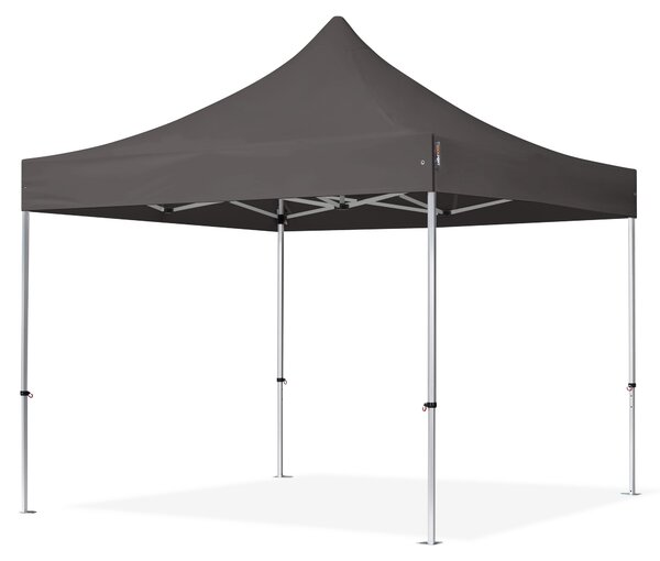 TOOLPORT 3x3m gazebo pieghevole PES, PROFESSIONAL alluminio, grigio scuro