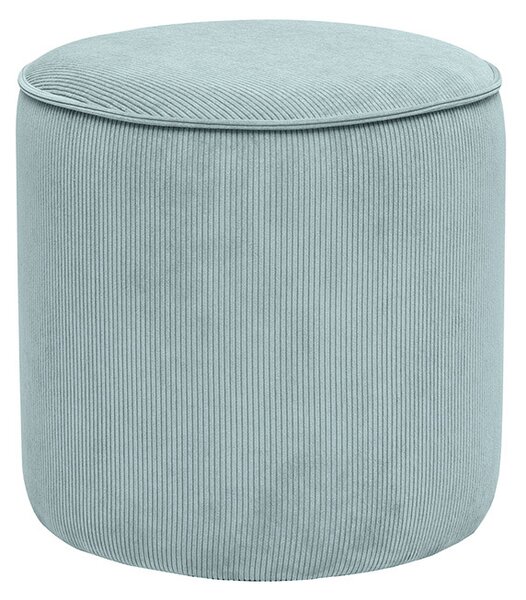 Puf rotondo in velluto a coste grigio blu D40 cm PAUL