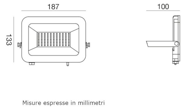 Proiettore led gea led ges2340 50w ip65 orientabile alluminio vetro - Gea Led