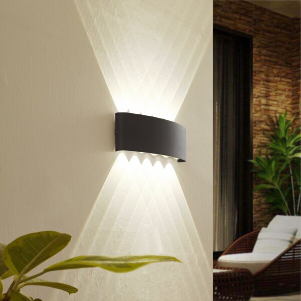 Lampade da esterno Lindby, Ithan, Nero, Terrazza, Alluminio, Moderno