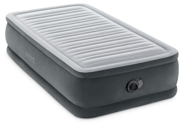 Intex 64412ND TComfort Plush Elevated Twin 1-Persoons Luchtbed 191x99x46 cm + Ingebouwde Pomp Grijs