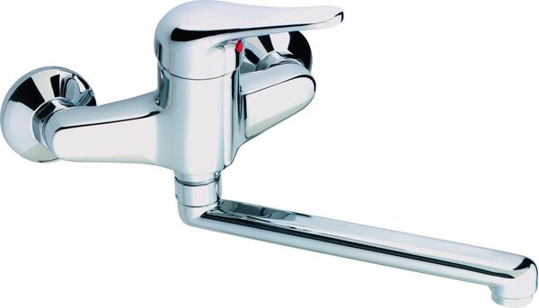 Miscelatore monocomando per lavello a parete CORNAT Punto con bocca girevole, cromo, P6