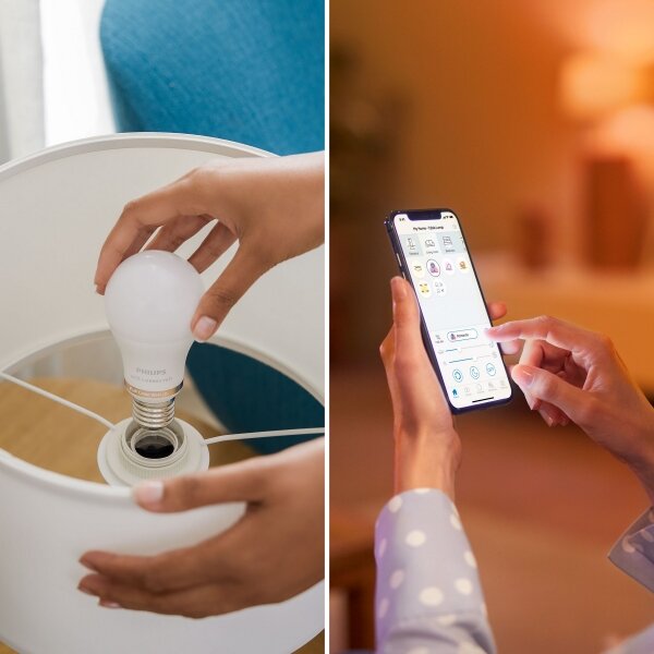 Confezione da 2 lampadine LED RGB dimmerabili Philips SMART A60 E27/8,5W/230V 2200-6500K + telecomando