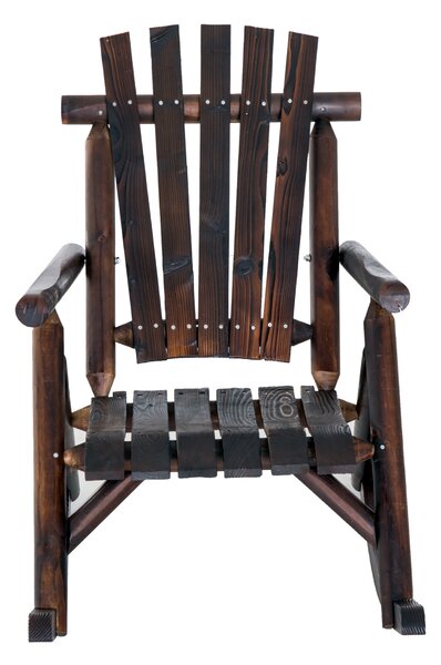 Outsunny Sedia a Dondolo da Giardino Adirondack in Stile Country, Legno di Abete 97x69x93cm Colore Carbonizzato