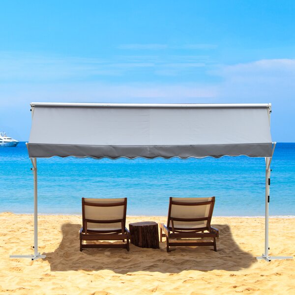 Outsunny Tenda da Sole a Caduta Autoportante, Apertura con Manovella e Inclinazione Regolabile, 295x294cm, Grigio