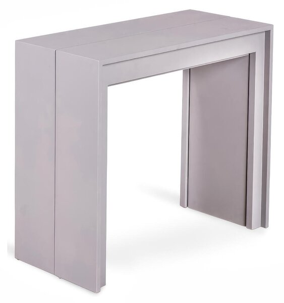 Consolle Allungabile Pinocchio Kitchen & Living 90x42,5 302,5xh76 cm, Colore Grigio Antigraffio RAL 7042, Top in MDF Laccato, Allunghe in Melaminico