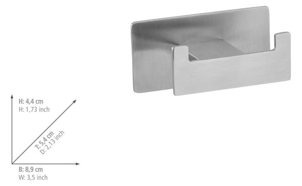 Gancio senza foratura color argento opaco in acciaio inox Genova – Wenko