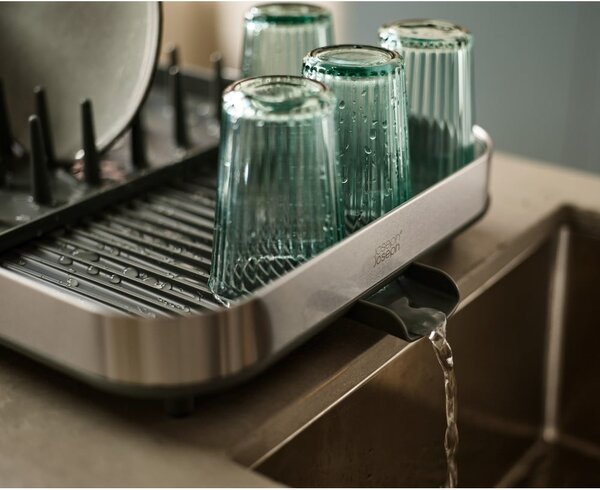 Scolapiatti regolabile grigio in acciaio inox 35x39 cm Duo - Joseph Joseph