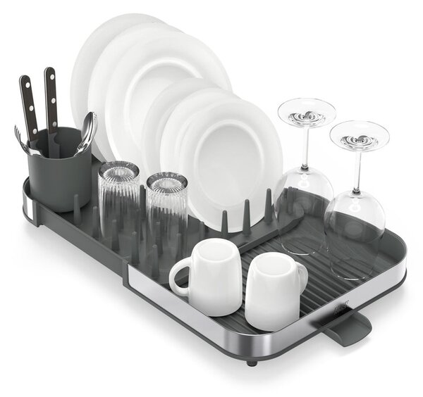Scolapiatti regolabile grigio in acciaio inox 35x39 cm Duo - Joseph Joseph