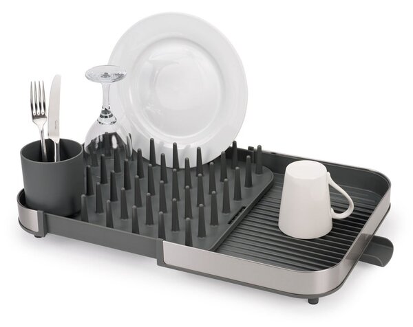 Scolapiatti regolabile grigio in acciaio inox 35x39 cm Duo - Joseph Joseph