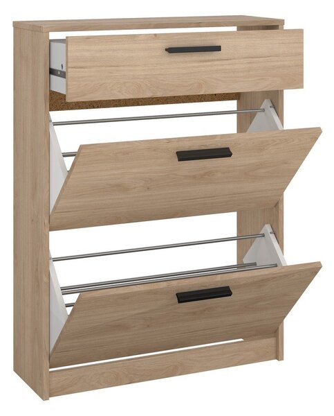 Scarpiera di colore naturale con effetto rovere con ante ribaltabili 70x94x24 cm Escape – Tvilum