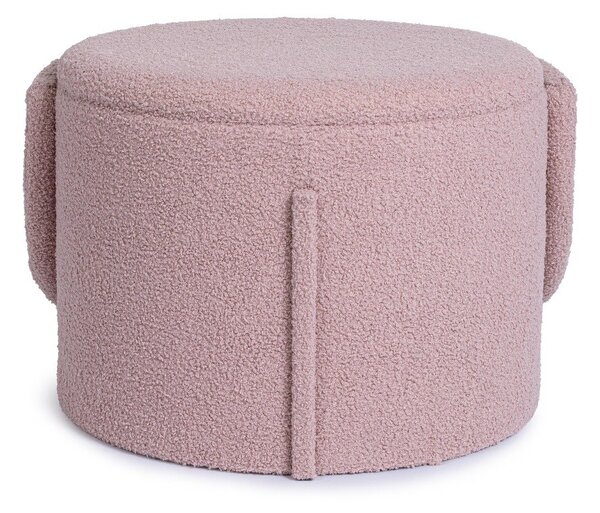 Poggiapiedi rosa polveroso con rivestimento in bouclé Anthea – Yes Everyday
