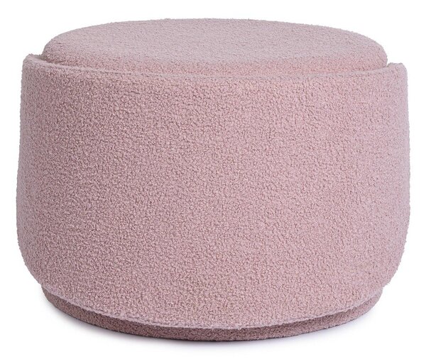 Poggiapiedi rosa polveroso con rivestimento in bouclé Anthea – Yes Everyday