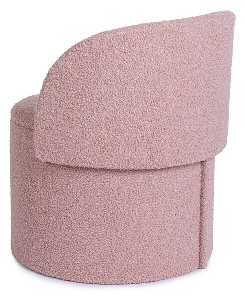 Poggiapiedi rosa polveroso con rivestimento in bouclé Anthea – Yes Everyday