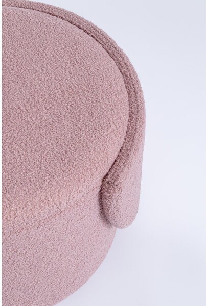 Poggiapiedi rosa polveroso con rivestimento in bouclé Anthea – Yes Everyday