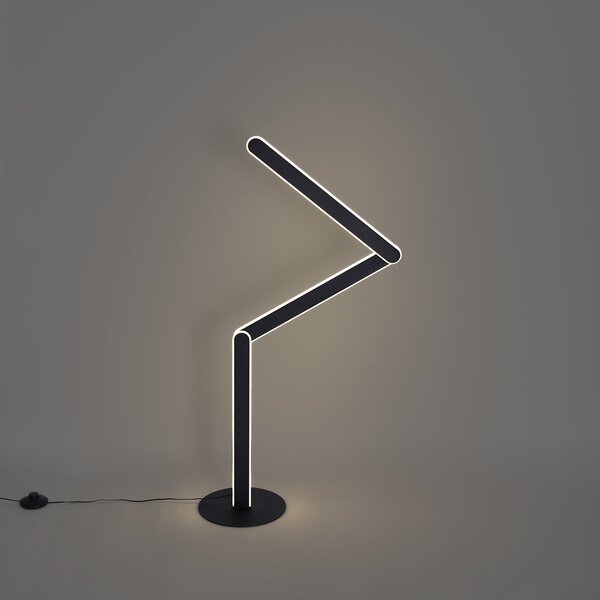 Lampada da terra di design nera con LED dimmerabile a 3 livelli - Gate