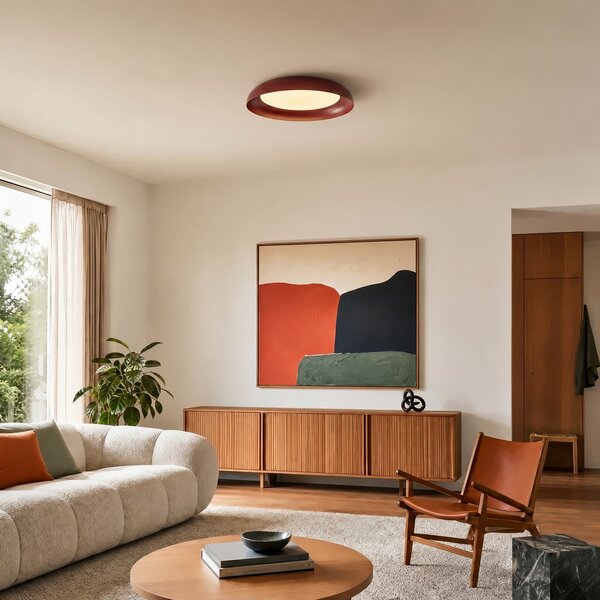 Plafoniera Lindby, Florie, Rosso, Soggiorno, Plastica, Moderno