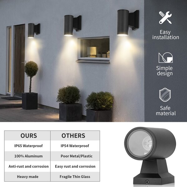 Applique da parete Bellini Nero IP65 1 x GU10 Aigostar