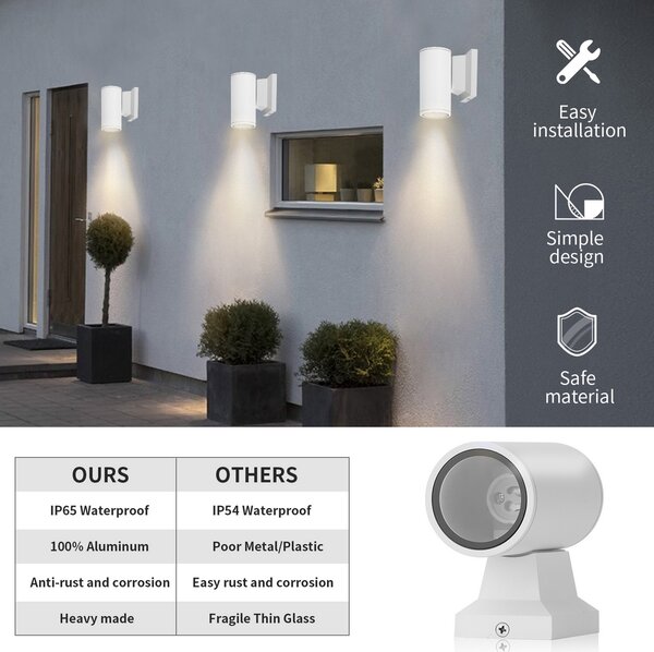 Applique da parete Bellini Bianco IP65 1 x GU10 Aigostar