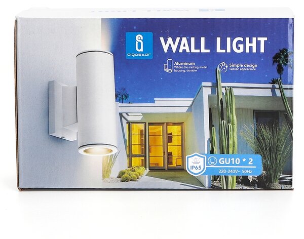 Applique da parete Correggio Bianco IP65 2 x GU10 Aigostar
