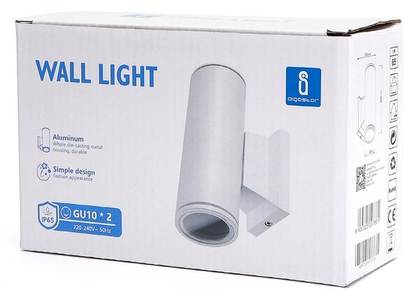 Applique da parete Correggio Bianco IP65 2 x GU10 Aigostar