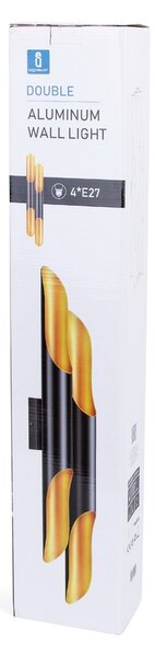 Applique da parete Double Pipe Nero 4 x E27 LEDme