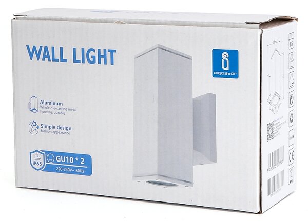 Applique da parete Vasari Bianco IP65 2 x GU10 Aigostar