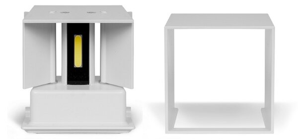 Applique Led cubo da parete 6W Doppia emissione Bianco IP65 Bianco freddo 6000K Wisdom