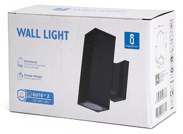 Applique da parete Vasari Nero IP65 2 x GU10 Aigostar
