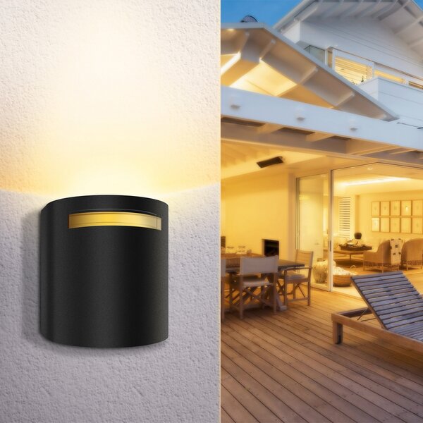 Applique da parete Memling Nero IP54 1 x GU10 Aigostar