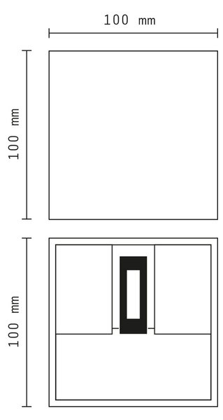 Applique Led cubo da parete 6W Doppia emissione Nero IP65 Bianco freddo 6000K Wisdom