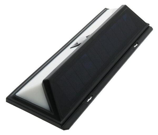 Applique Led 12W Nero con pannello solare IP44 Bianco neutro 4500K con sensore crepuscolare e di movimento M LEDME