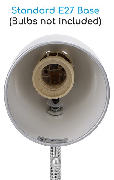 Lampada da scrivania Argento E27 con base e braccio regolabile Aigostar