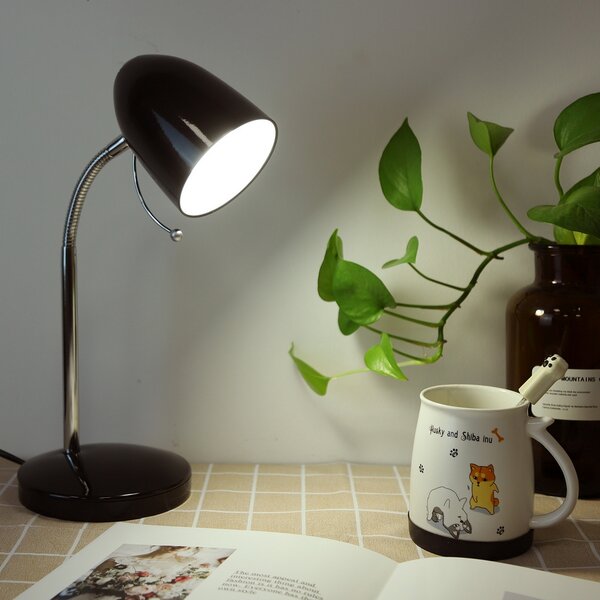 Lampada da scrivania Nera E27 con base e braccio regolabile Aigostar